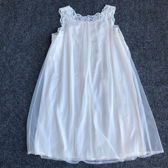Gossard Artemis vintage sheer ivory cream peignoir nightgown and robe set size L - Picture 15 of 16